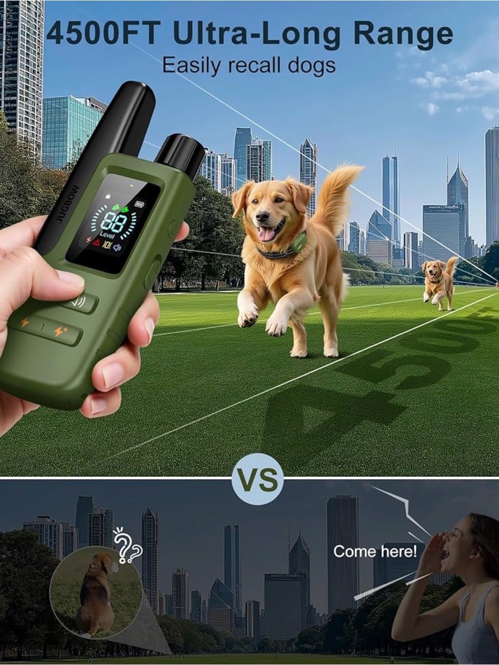 Dog Training Remote with Green Anti-Loss Collar - Unbranded